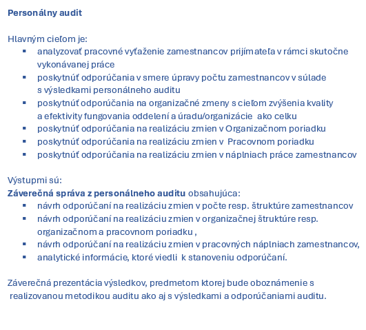 Personálny a organizačný audit