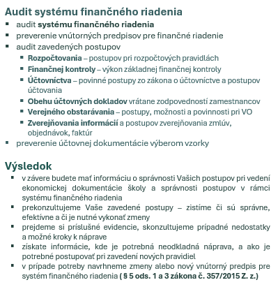 Audit systému finančného riadenia 